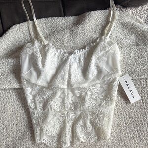 PacSun Cream Lace Camisole Top
